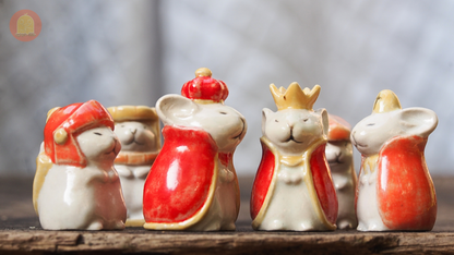 Ceramic Hamster Chess Set - Nghich Dat - Clay Play