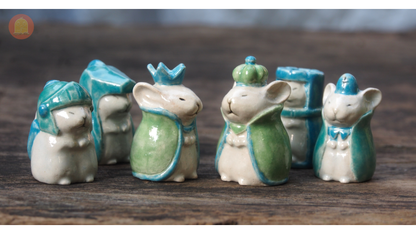 Ceramic Hamster Chess Set - Nghich Dat - Clay Play