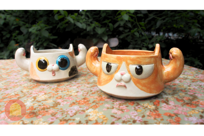 Mug-bowl Cat Mowl - Nghich Dat - Clay Play