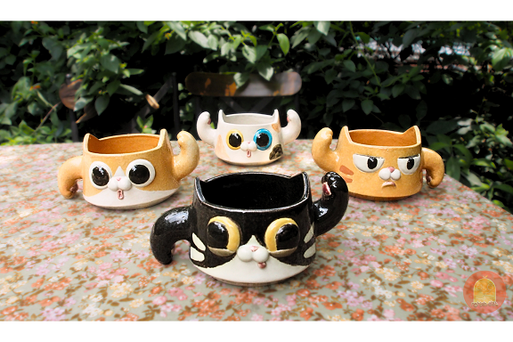 Mug-bowl Cat Mowl - Nghich Dat - Clay Play